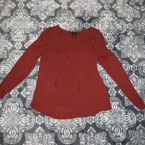 Orange long sleeve blouse